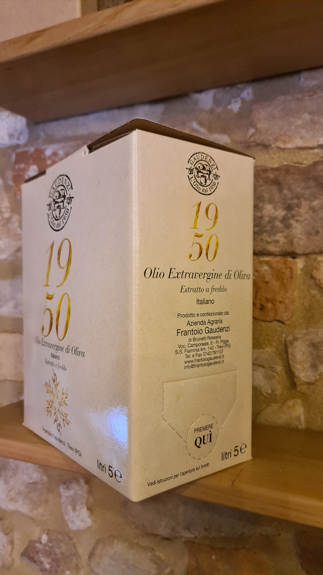 Olio Extravergine d'oliva Frantoio Gaudenzi Bag in box 5L